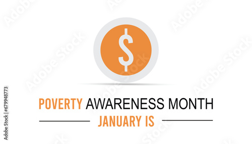 Vector illustration on the theme of Poverty Awareness Month observed each year during January.banner, Holiday, poster, card and background design.