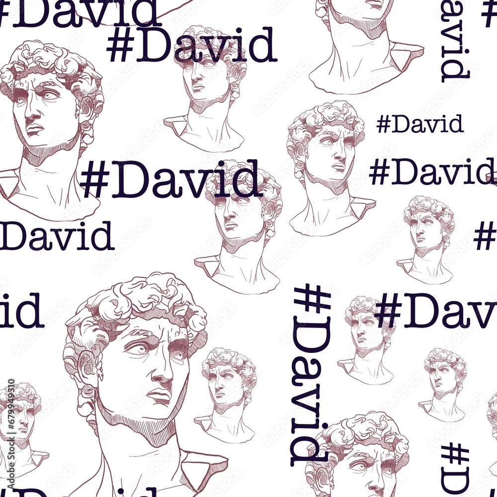 Fototapeta premium Seamless pattern with David's head