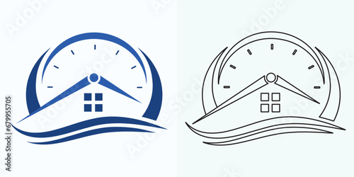 Clock watch icon in flat gradient style ui vector design