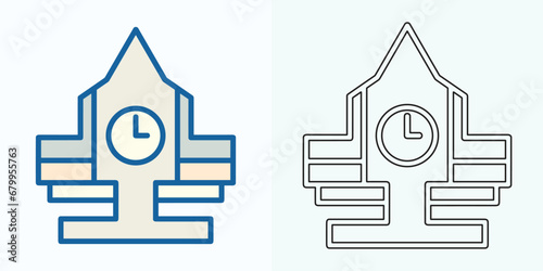 Clock icon illustration in flat style. Watch the face vector illustration on an isolated background. Time alarm sign business concept.
