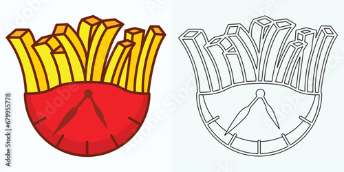 Clock watch icon in flat gradient style ui vector design