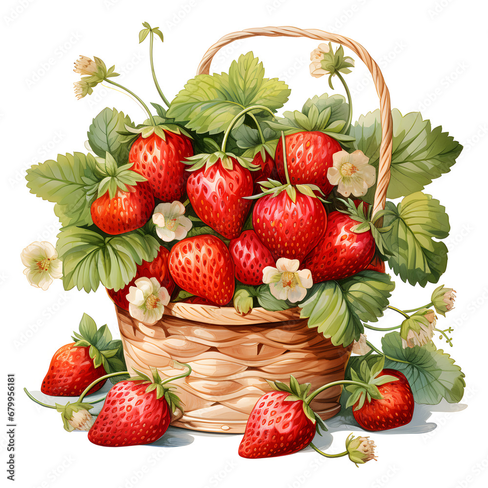Strawberry, Fruits, Watercolor illustrations Strawberry, Fruits, Watercolor illustrations