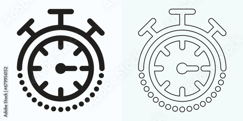 Clock icon illustration in flat style. Watch the face vector illustration on an isolated background. Time alarm sign business concept.
