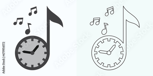 Clock icon illustration in flat style. Watch the face vector illustration on an isolated background. Time alarm sign business concept.