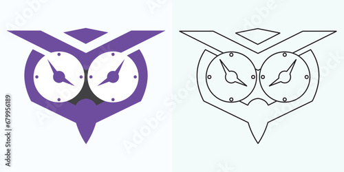 Clock watch icon in flat gradient style ui vector design