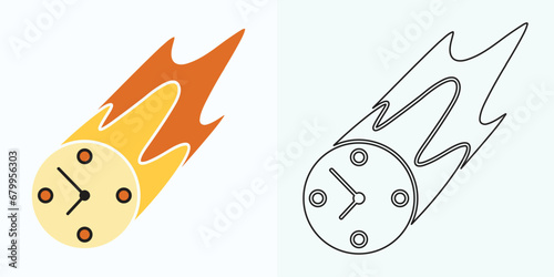 Clock watch icon in flat gradient style ui vector design
