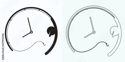 Clock watch icon in flat gradient style ui vector design