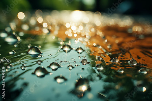 drops of water on a glass