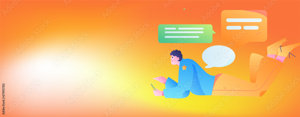 Virtual characters social communication concept business flat vector hand drawn illustration
Virtual characters social communication concept business flat vector hand drawn illustration
