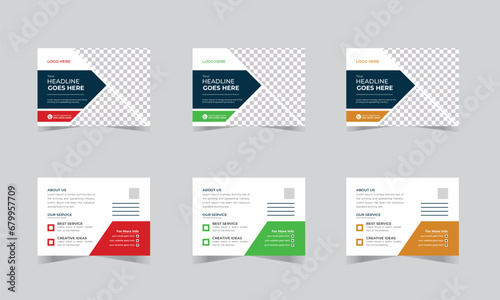 Free vector professional corporate business postcard