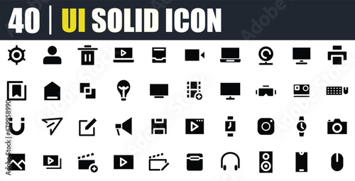 UI icon pack, media, interface, solid icon