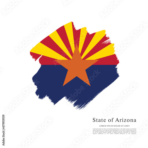 Flag of Arizona state, brush stroke background