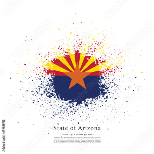 Flag of Arizona state, brush stroke background