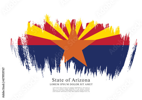 Flag of Arizona state, brush stroke background