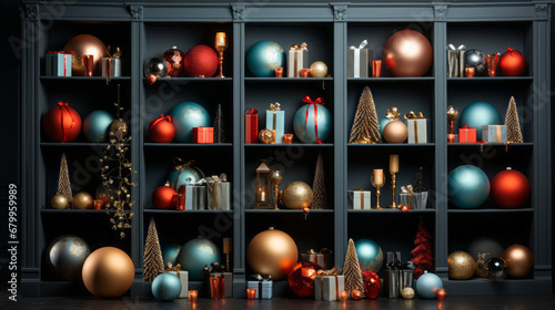 Festive Fusion wallpaper: Christmas garlands, gifts and toys.
