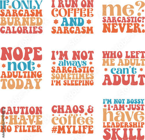 sarcasm retro svg design bundle and digital download