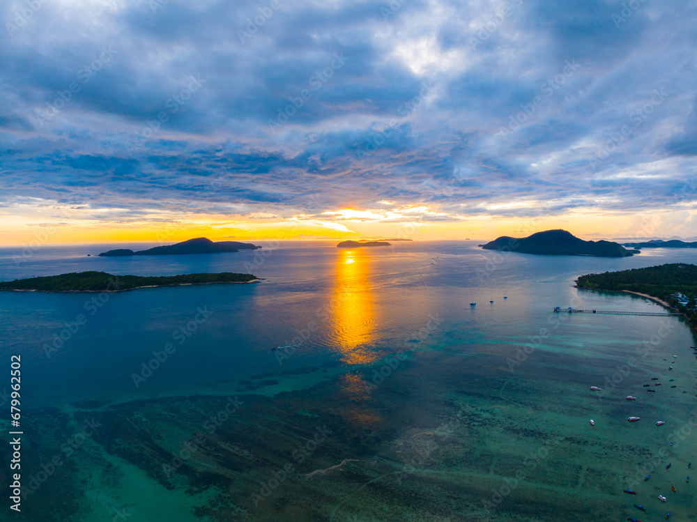 Amazing sunset or sunrise sky over sea landscape,Beautiful colorful light of nature seascape background,Drone aerial view ocean background Amazing sunset or sunrise sky over sea landscape,Beautiful colorful light of nature seascape background,Drone aerial view ocean background