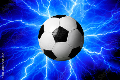 soccer ball with energy spreading from it