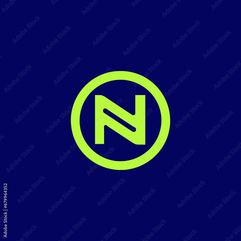 Simple and modern letter N with Circle logo design for branding Simple and modern letter N with Circle logo design for branding