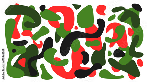 colorful abstract background of doodle liquid shape. horizontal pattern. vector flat illustration.