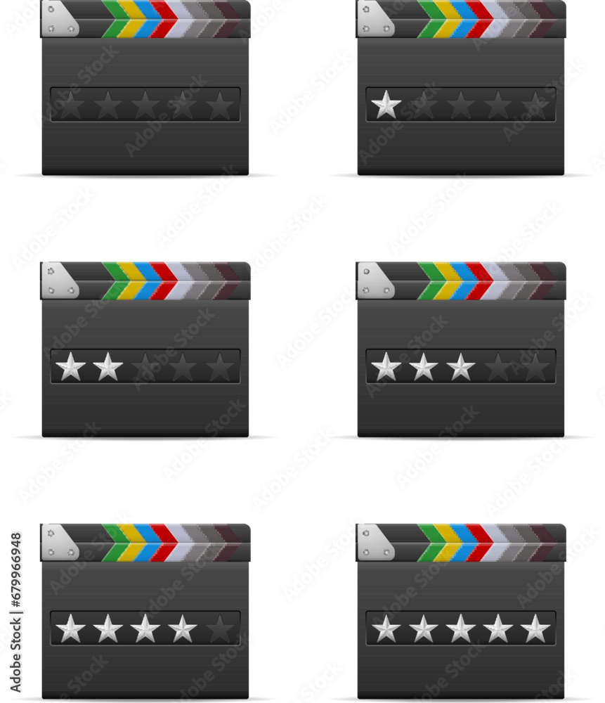 Fototapeta premium Clapperboard rating set