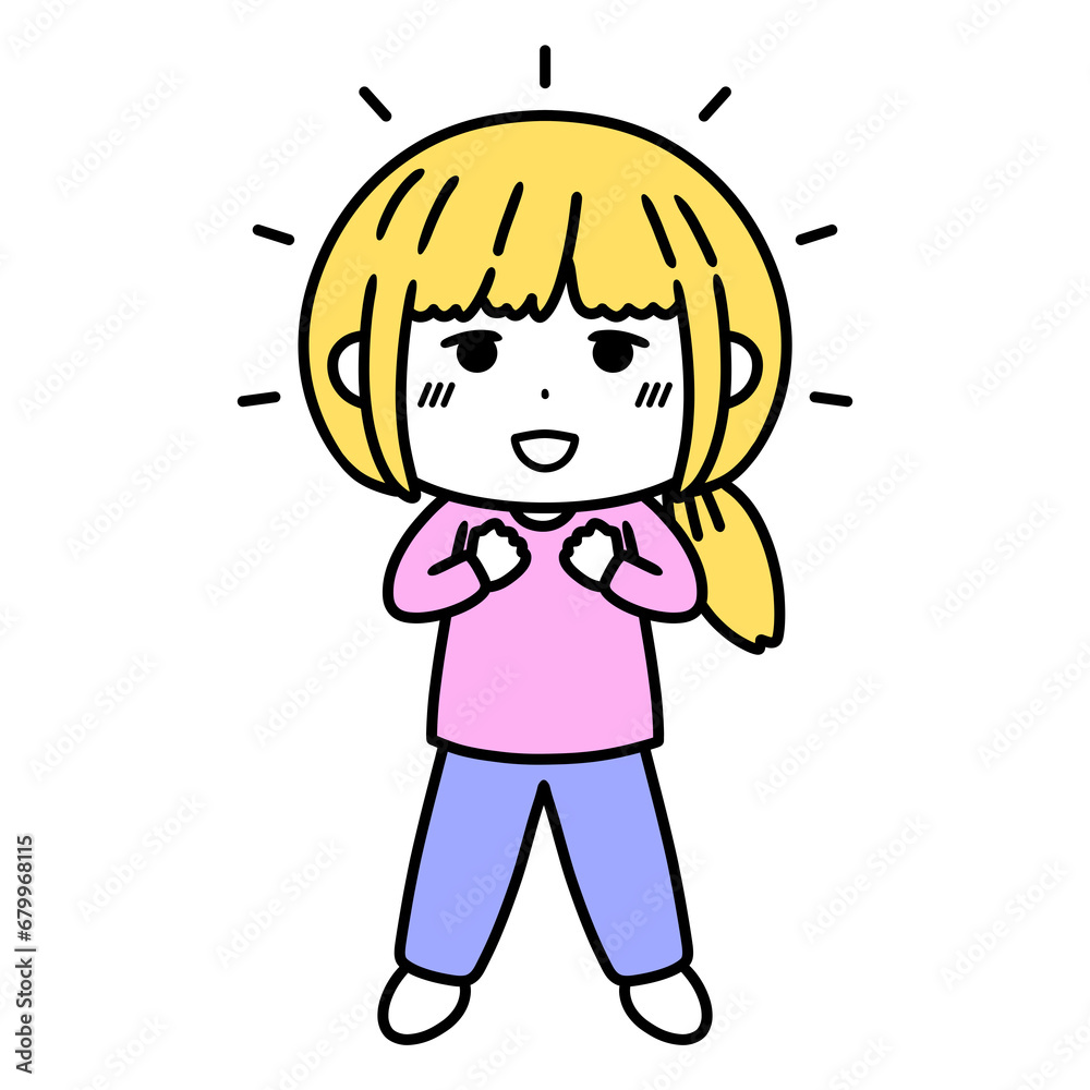 ワクワクする女性 イラスト ワクワクする女性 イラスト