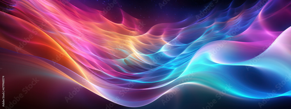 Vibrant digital silk flows in a graceful wave, a colorful symphony of movement and light. Vibrant digital silk flows in a graceful wave, a colorful symphony of movement and light.