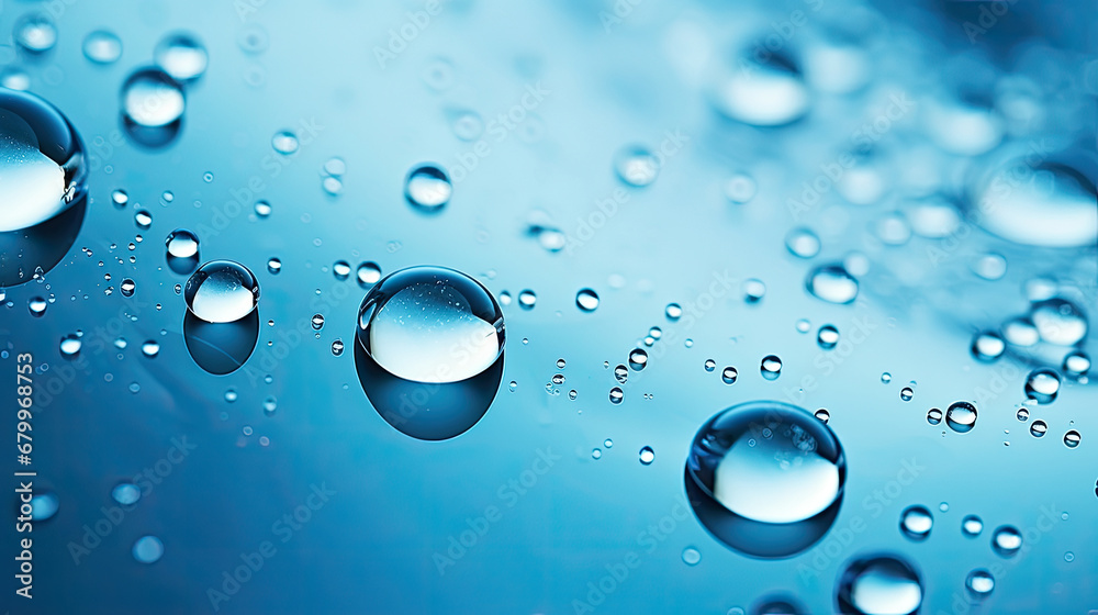 drops of water,water drops on blue background