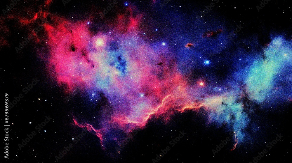 Fototapeta premium abstract nebula outer space background with grain and noise texture for header poster banner backdrop