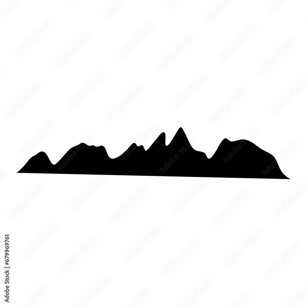 Mountains silhouettes. Vector of outdoor design elements.