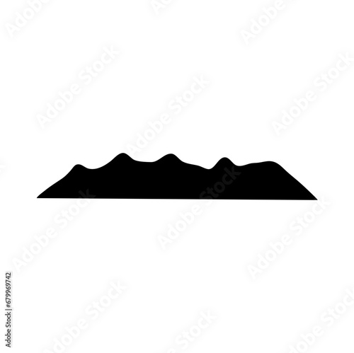 Mountains silhouettes. Vector of outdoor design elements.