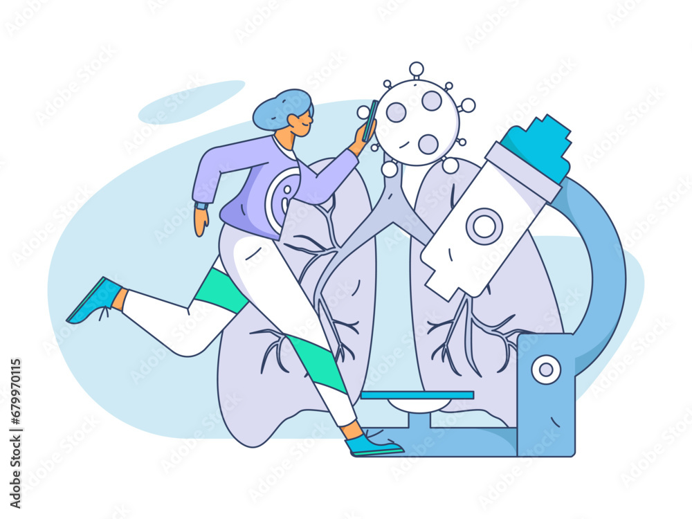 Medical characters fighting the epidemic flat vector concept operation hand drawn illustration
Medical characters fighting the epidemic flat vector concept operation hand drawn illustration
