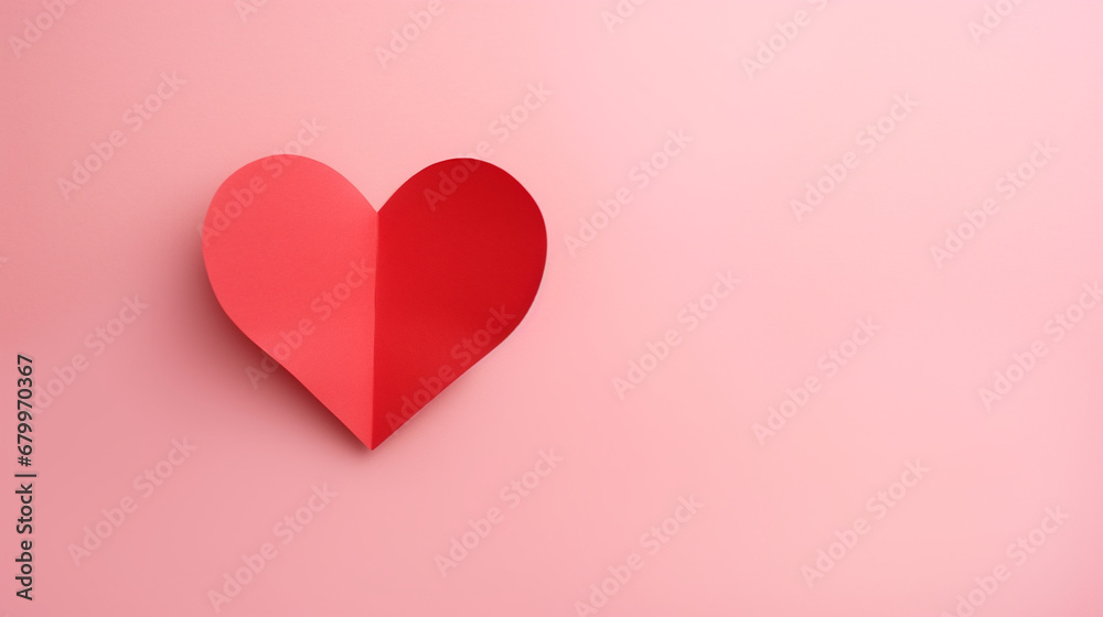red heart on a red background. Banner background. Symbol of love. Valentine’s day, anniversary day, mother’s day, father’s day