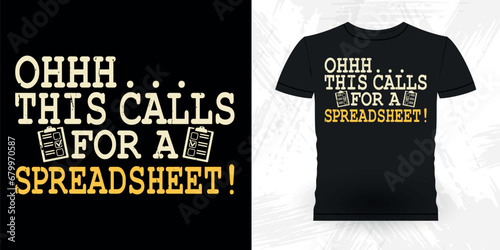 Funny Retired Accounting Auditor Retro Vintage Accountant T-shirt Design
