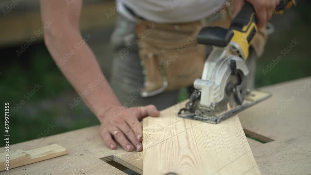 wood processing. builder uses power tools. Slow motion video. High quality video in FullHD format. wood processing. builder uses power tools. Slow motion video. High quality video in FullHD format.
