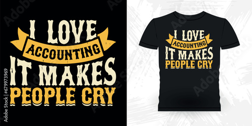 Funny Retired Accounting Auditor Retro Vintage Accountant T-shirt Design