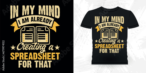 Funny Retired Accounting Auditor Retro Vintage Accountant T-shirt Design