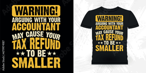Funny Retired Accounting Auditor Retro Vintage Accountant T-shirt Design