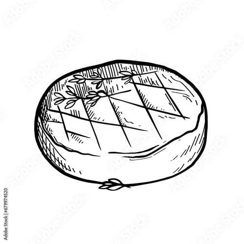 Traditional French cheese on white background