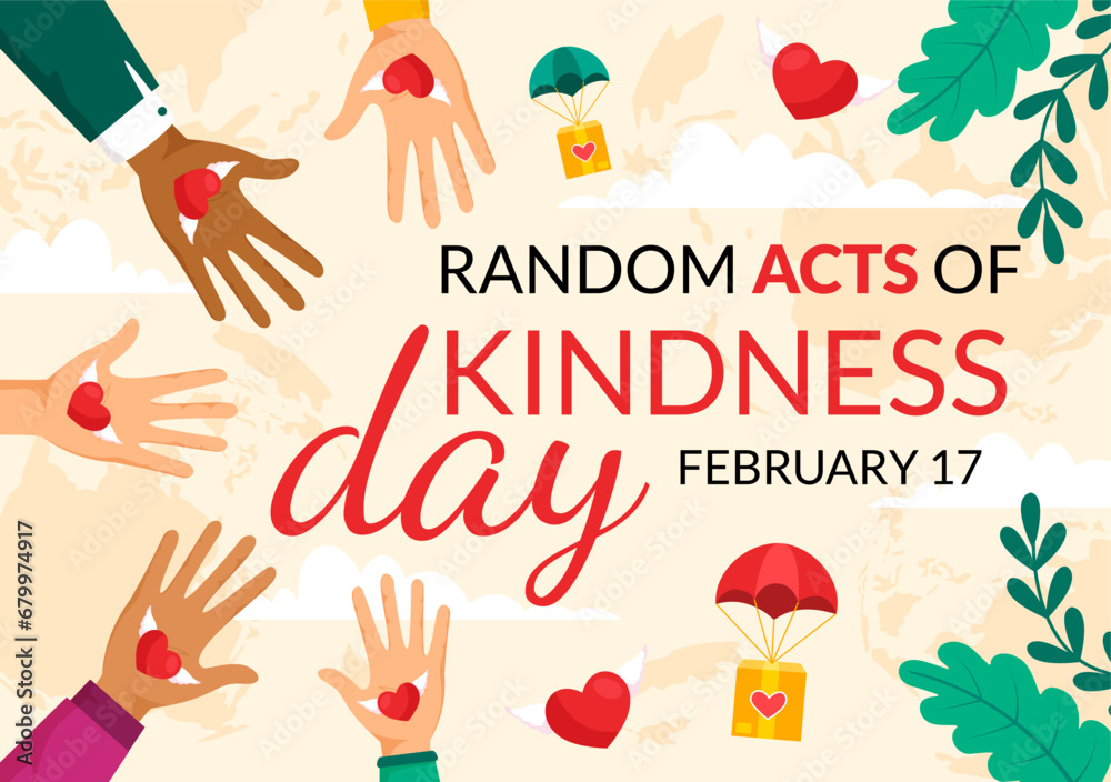 Random Acts of Kindness Vector Illustration on February 17th Various Small Actions to Give Happiness with Love in Flat Cartoon Background Design Random Acts of Kindness Vector Illustration on February 17th Various Small Actions to Give Happiness with Love in Flat Cartoon Background Design
