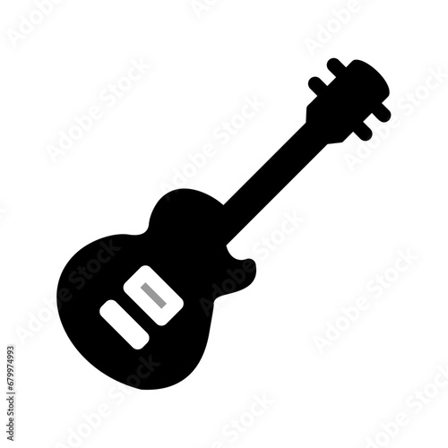 Electric Guitar Monochrome Icon