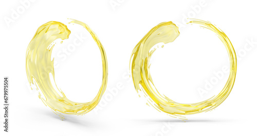 yellow oil splash on transparent background