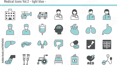 医療アイコンセットB　05　水色