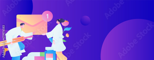 Medical characters fighting the epidemic flat vector concept operation hand drawn illustration
