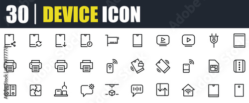 device icon set, electronic, gadget