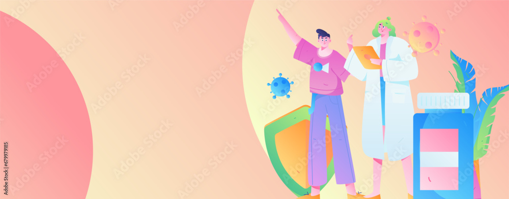 Medical characters fighting the epidemic flat vector concept operation hand drawn illustration
Medical characters fighting the epidemic flat vector concept operation hand drawn illustration