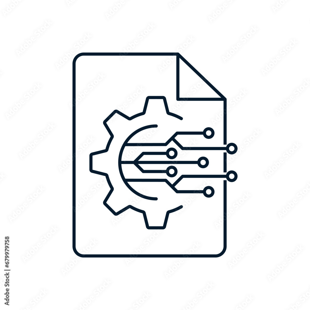 Concept of electronic data processing, documentation. Vector icon isolated on white background. Concept of electronic data processing, documentation. Vector icon isolated on white background.