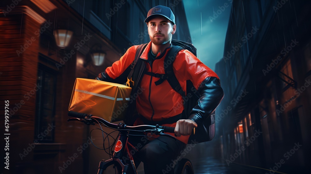 A delivery person on a scooter, zipping through traffic to make prompt deliveries