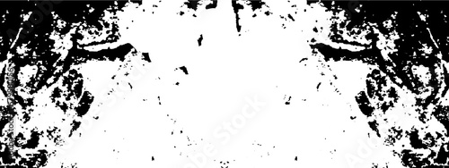Grungy black ink splat on transparent background. Not AI.