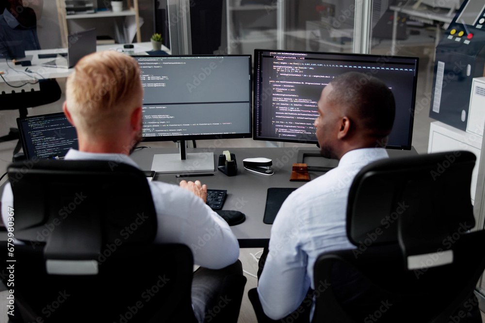 African American Programmer Man Coding African American Programmer Man Coding
